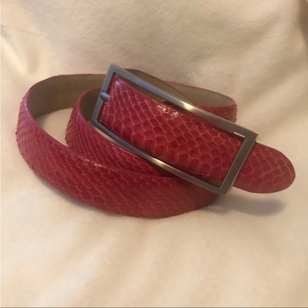 Genuine Snakeskin Women’s Belt Size M Pink